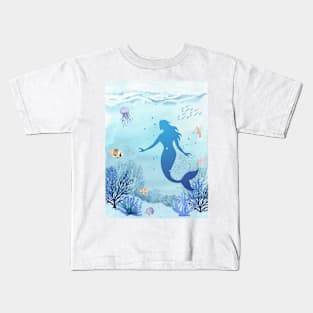 Mermaid in the ocean Kids T-Shirt